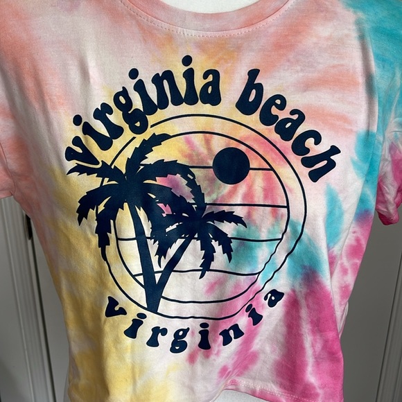 Virginia beach tie dye cropped tee - Picture 2 of 4